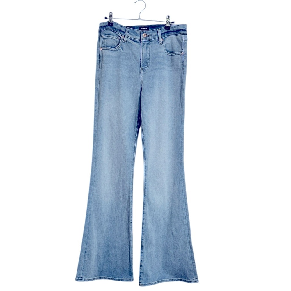 Express 70’s Flare Mid-Rise Lightwash Jeans Sz 8R